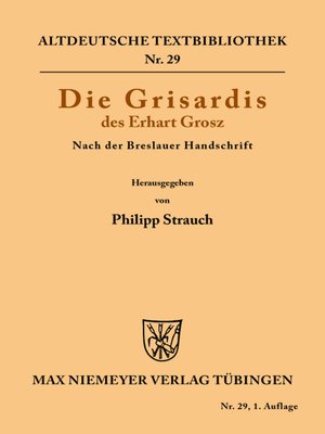 cover image of Die Grisardis des Erhart Grosz